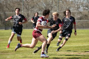 Texas A&M Rugby faces Texas Tech on Feb. 24, 2024 at Penberthy Rec Sports Complex on the College Station campus, final score Aggies 29-0.