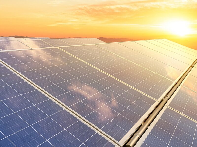 Solar panels under the sun