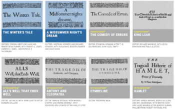 a screenshot of the NVS showing the covers of individual Shakespeare folios