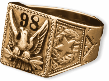 A close up image of a ring from 1898.