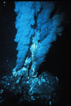 Black smoker at a mid-ocean ridge hydrothermal vent.