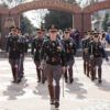 Cadets from Texas A&M University step off from The Quad during a fall march-in prior to a home football game.