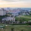 An aerial view of the Texas A&M University campus.