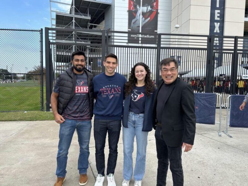 (l-r) Hamza Memon, Nicholas Panzo, Dr. Nicole Carraba, and Dr. Andrew G. Lee.