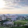 an aerial view of the Texas A&M campus