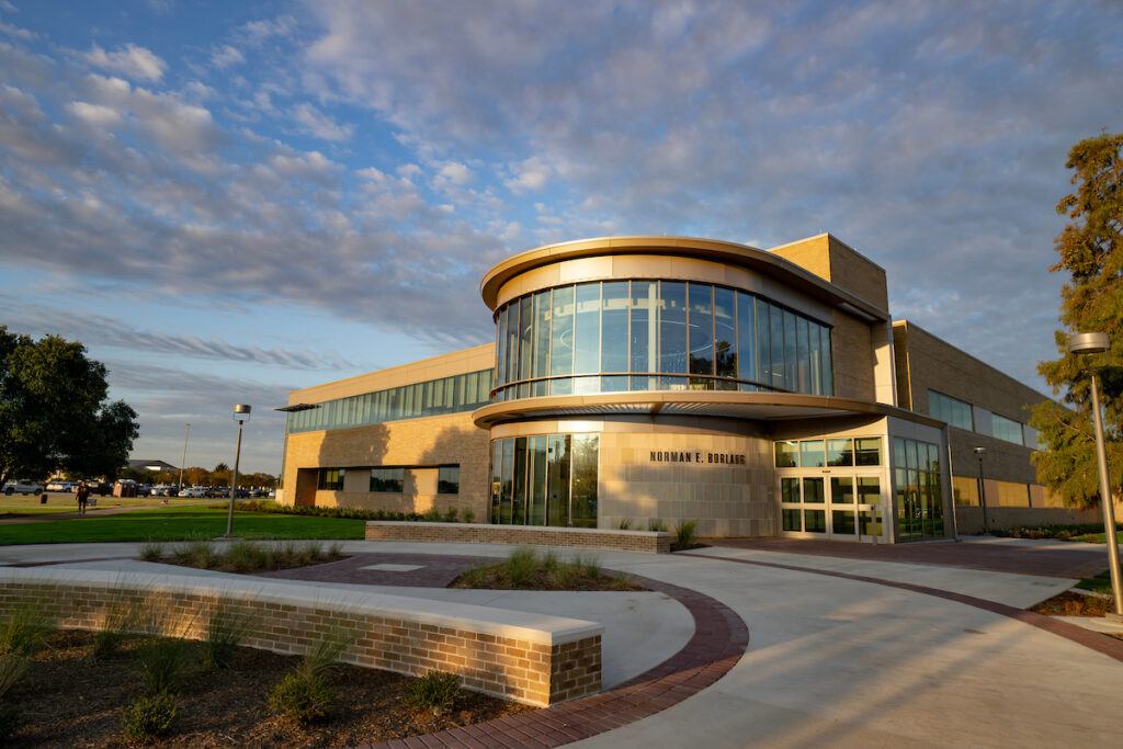 Exterior shot of the newly renovated Borlaug building