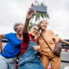 Female senior friends taking a selfie