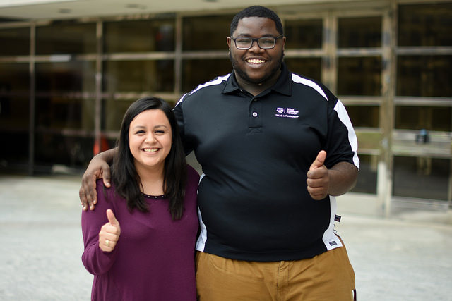 PRO Team student leaders Myroslaba Martinez and Kenyatta Brisco are both first-generation college students.