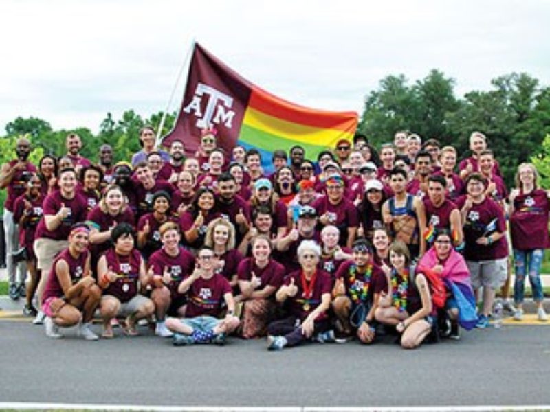 a photo of Aggies at the 2018 Houston Pride Parade