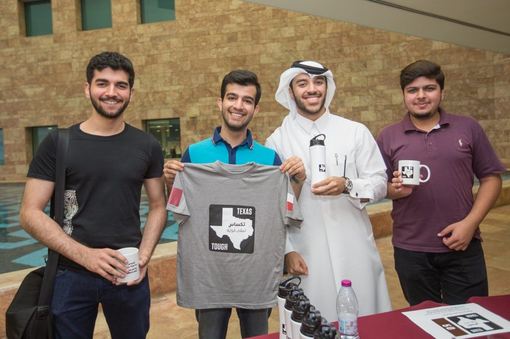 Students at Texas A&M at Qatar hosted a daylong Texas Tough Together festival to raise money to help their fellow Aggie students who were affected by Hurricane Harvey.