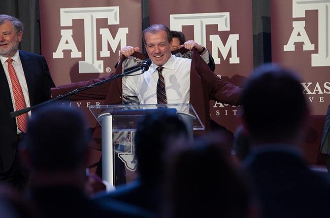 Jimbo Fisher was introduced as head Texas A&M football coach Monday at Kyle Field.