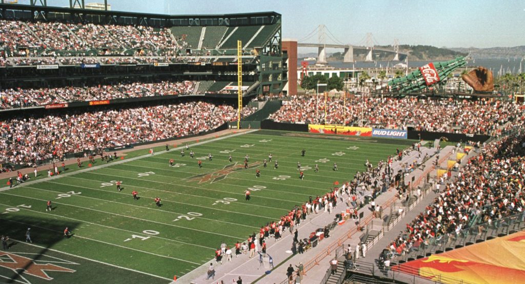 A general view of Pac Bell Park during the XFL game between the Los Angeles Xtreme and San Francisco Demons in San Francisco, California. The Demons won 16-15. Mandatory Credit: Tom Hauck/ALLSPORT