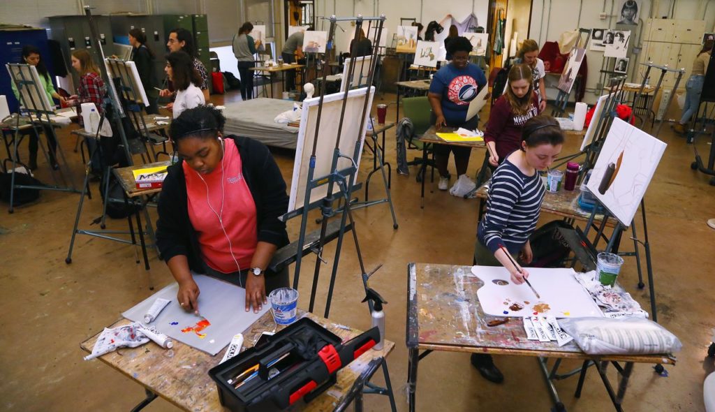 Students in a Langford A art studio.