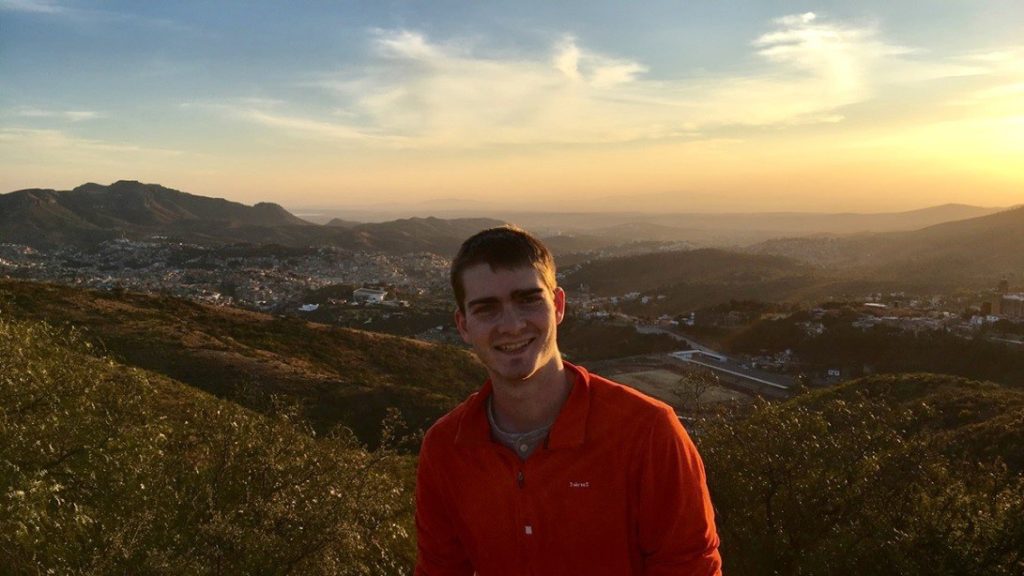 Brian Lynch ’19 at sunset, overlooking Guanajuato. 