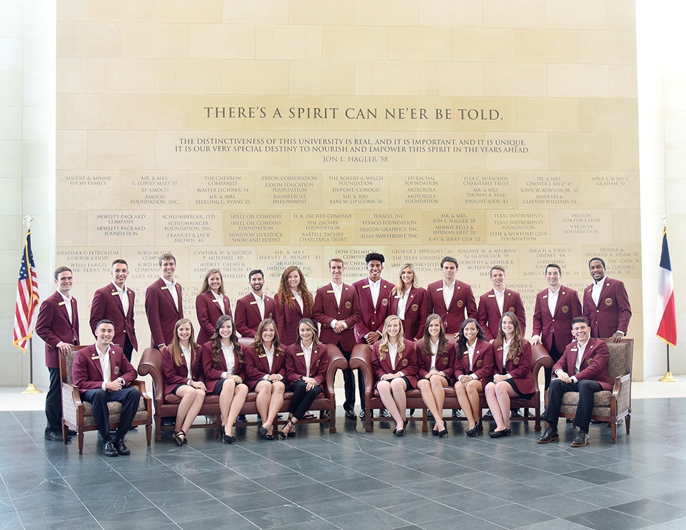 The Texas A&M Foundation welcomed 23 students into its 11th class of Maroon Coats during a coating ceremony on Sunday, April 15 at the Jon L. Hagler Center. (Texas A&M Foundation)