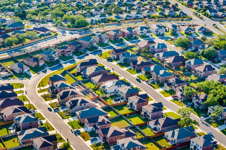 San AntonioTexas suburban housing development neighborhood - aerial view. (Getty Images)