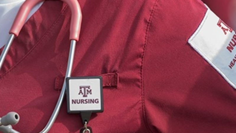 Close up of A&M nursing scrubs