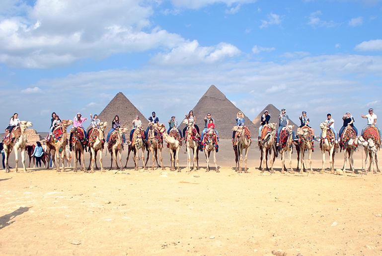 Engineering students had the opportunity to give back to their host community while studying abroad in Egypt.