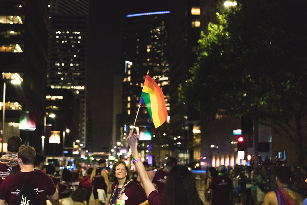 Dozens of Aggies took part in Pride Houston events, including the Pride Parade. (Sterlin Shaffer)