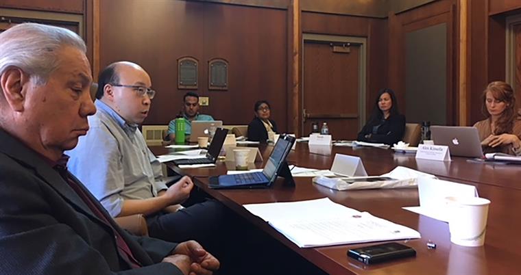 Professor Yu (second left) at the drafting session organized by the Native American Rights Fund and the University of Colorado Law School (Native American Rights Fund).
