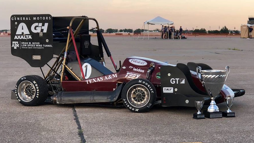 the Texas A&M University Formula SAE team brought home the championship cup from the SAE International competition in Lincoln, Nebraska, for the second year in a row. 