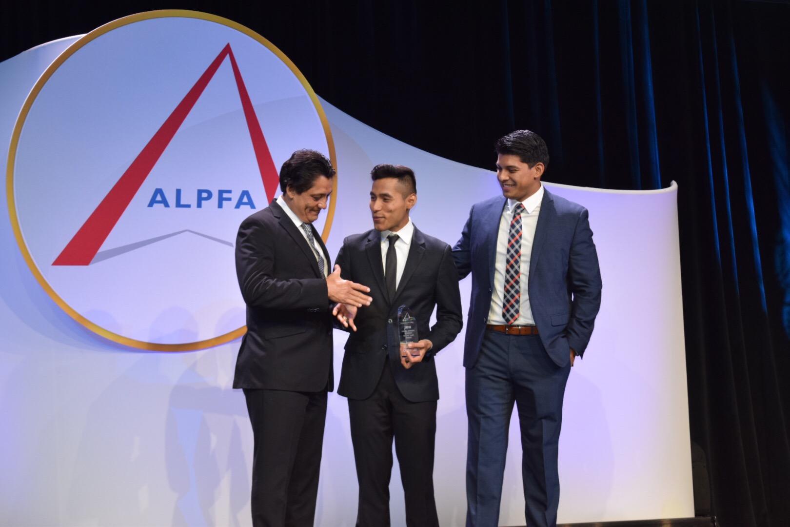 Accounting senior Juan Ortiz receives a national award from the Association of Latino Professionals in Finance and Accounting (ALPFA).
